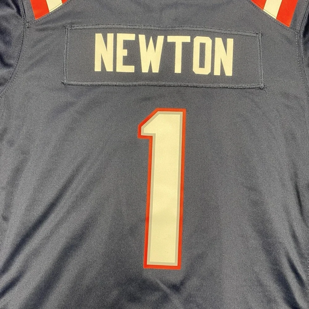 New England Patriots Jersey Womens Large Blue‎ NFL Football Cam Newton 1 Nike